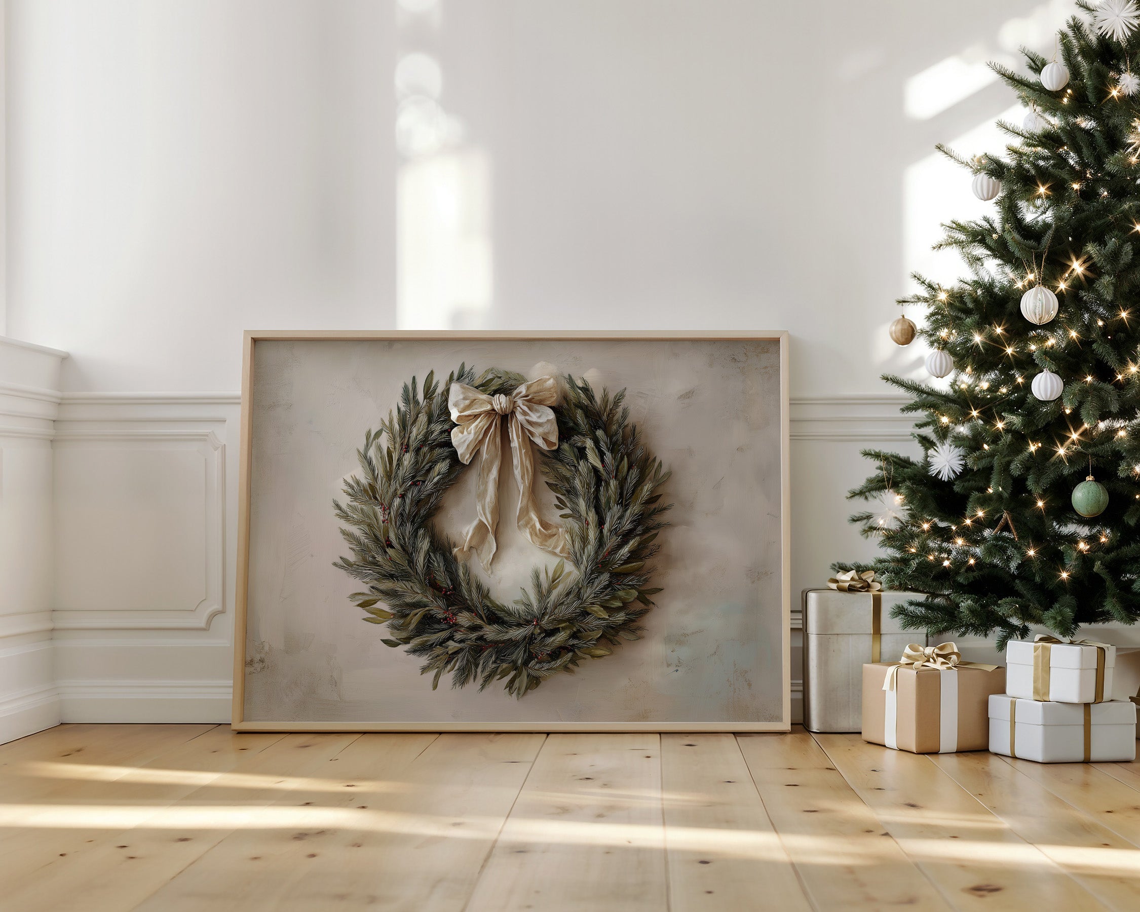 Evergreen Elegance Adorned With Silk