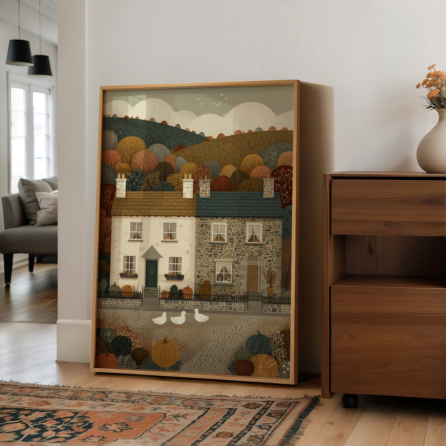 Autumn Cottages in the Rolling Hills