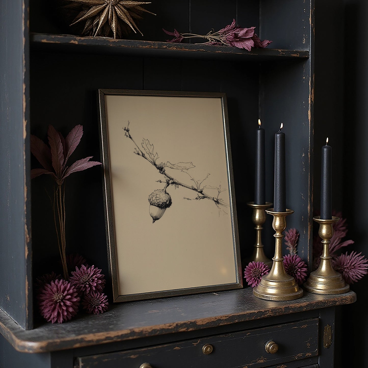 Autumn's Quiet Echo: Oak Branch Study