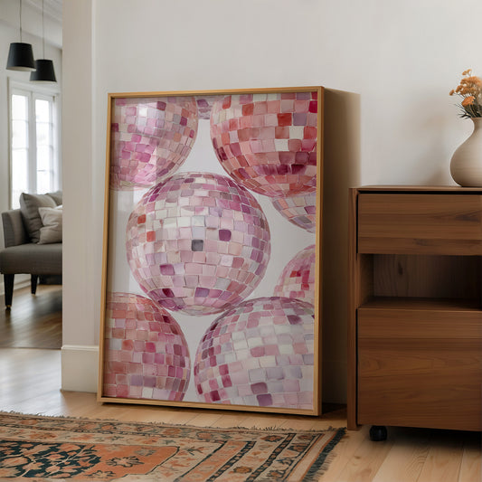 Blush Ballroom: Disco Spheres in Pink