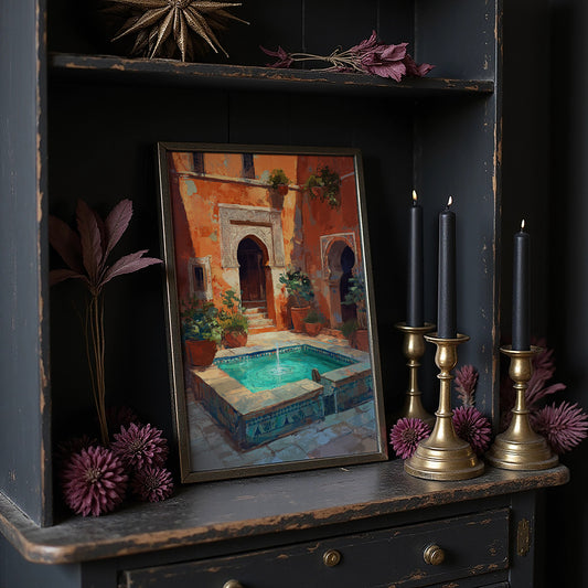 Terracotta Sanctuary: Moroccan Courtyard Oasis
