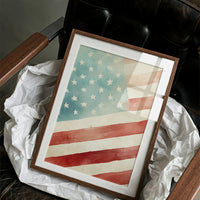 Watercolor Patriotism: America's Gentle Banner