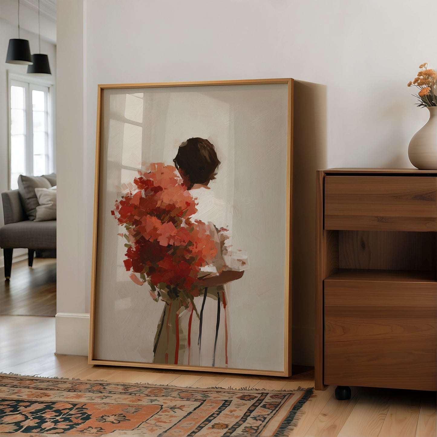 Vermilion Embrace: Bouquet of Memories