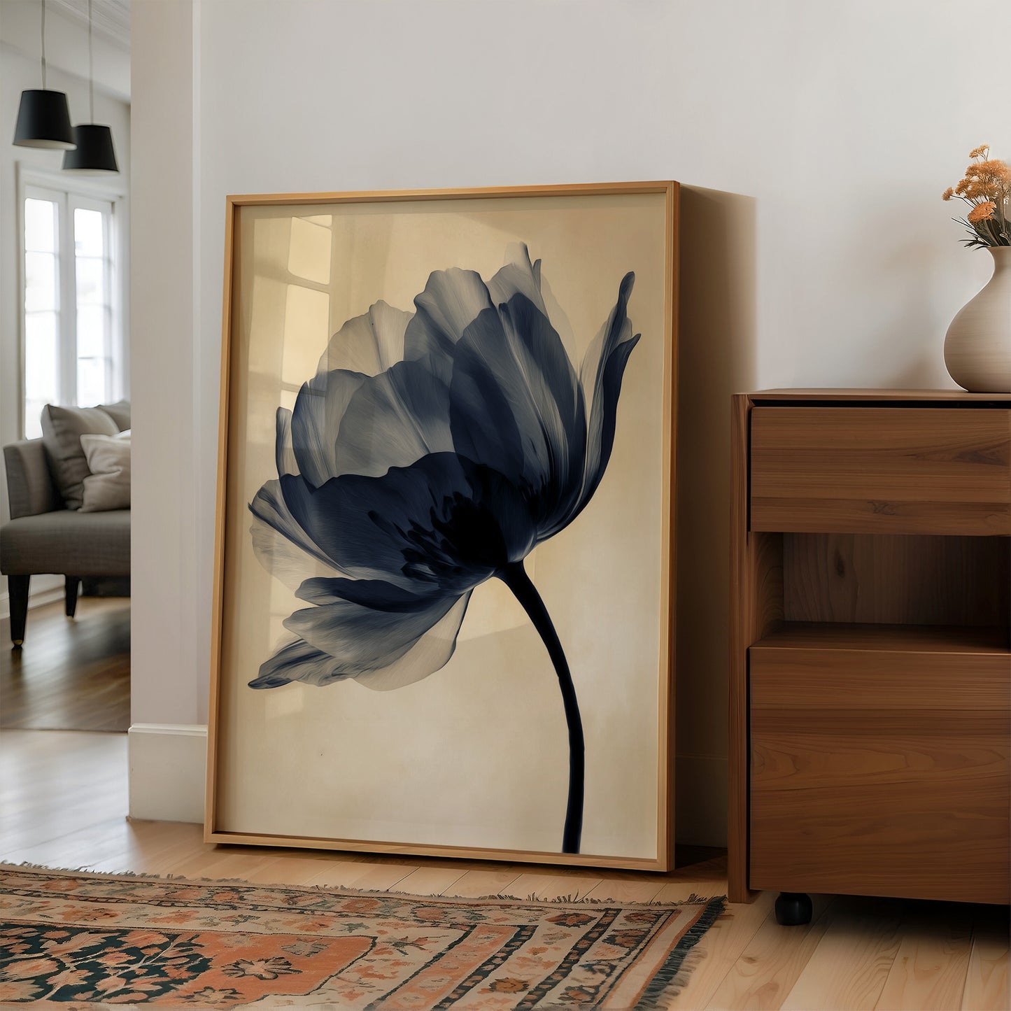 Midnight Bloom in Sepia Whispers