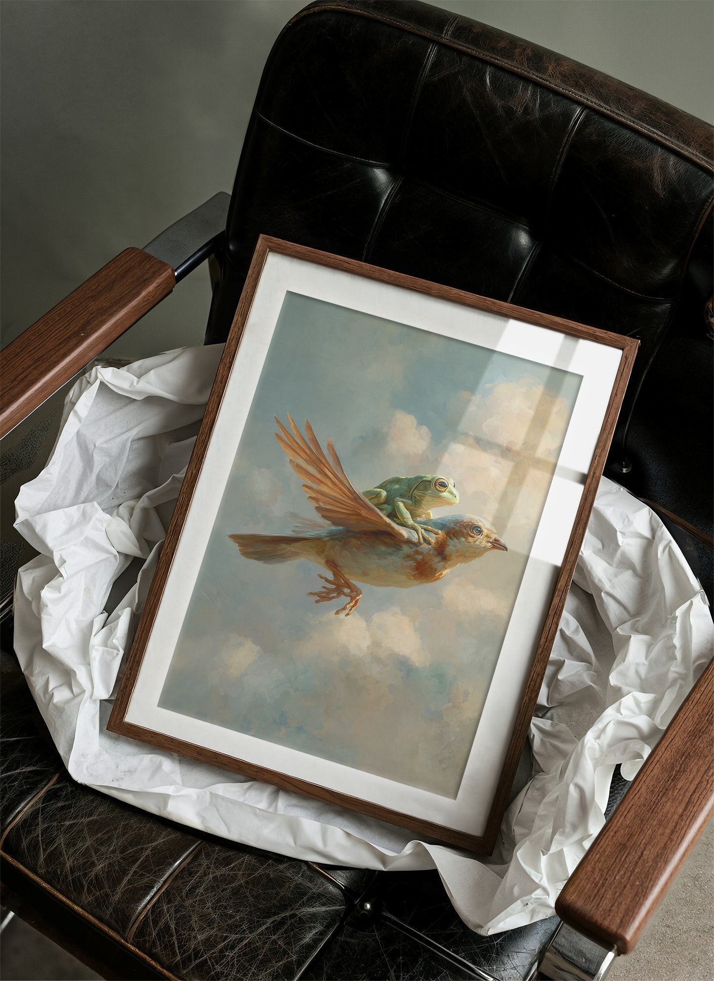 Unlikely Companions Soar Through Cloudy Skies