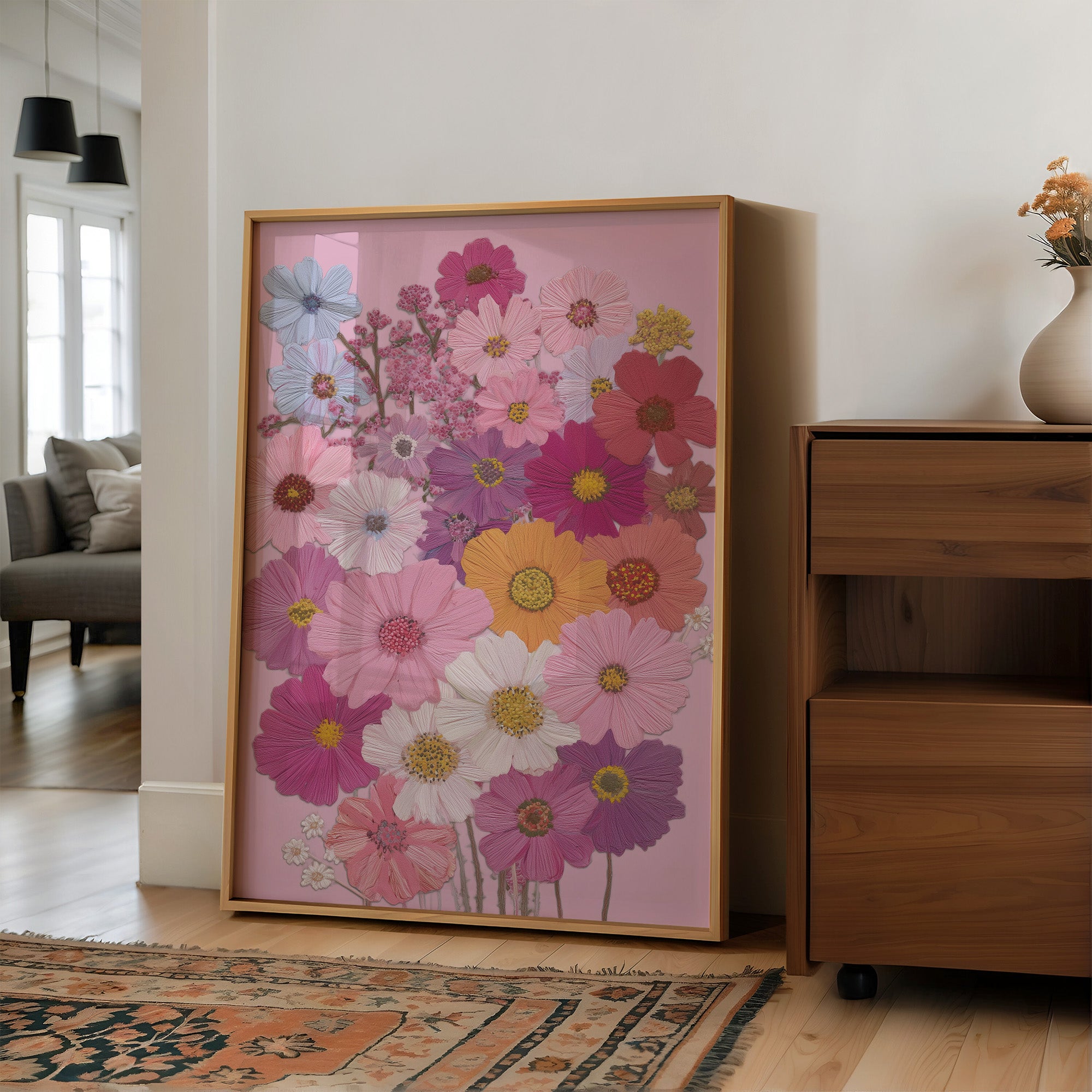 Blush Garden: A Symphony of Pressed Petals