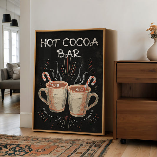 Chalkboard Comfort: Steaming Mugs Await