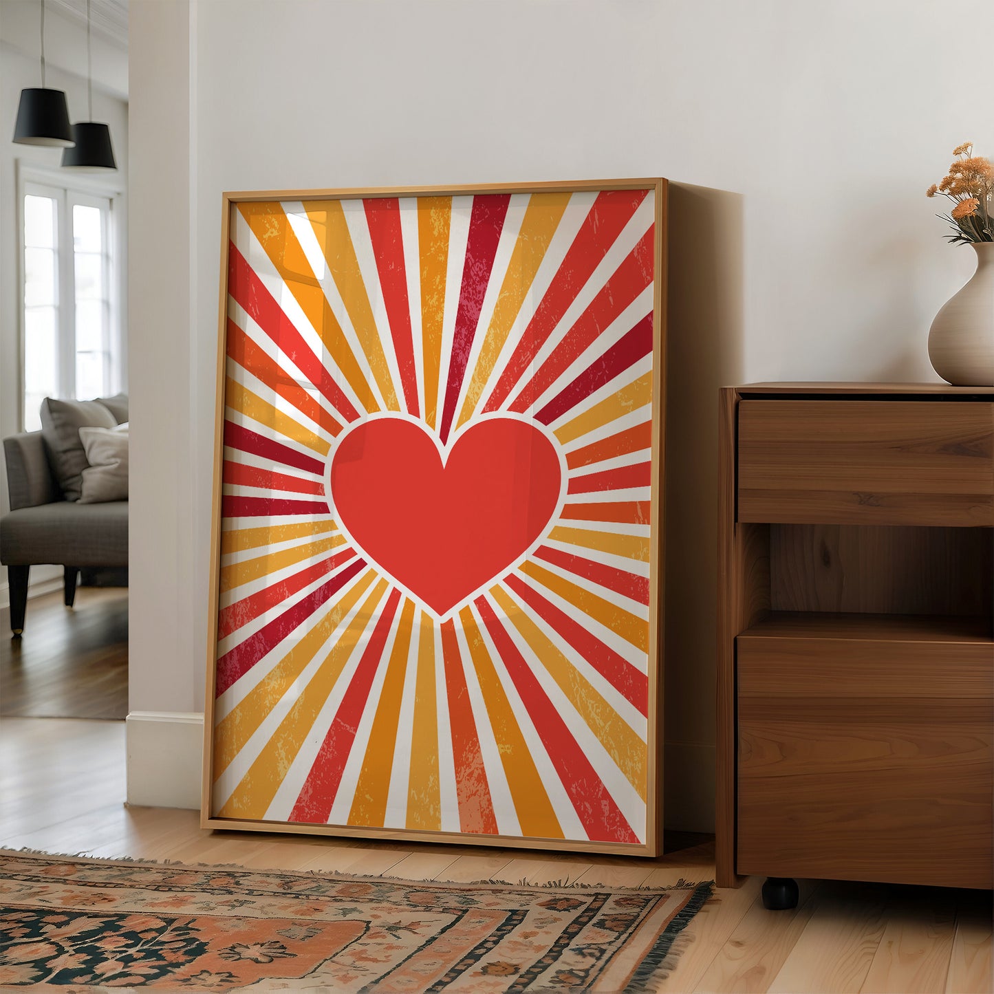 Radiant Heart's Retro Sunburst