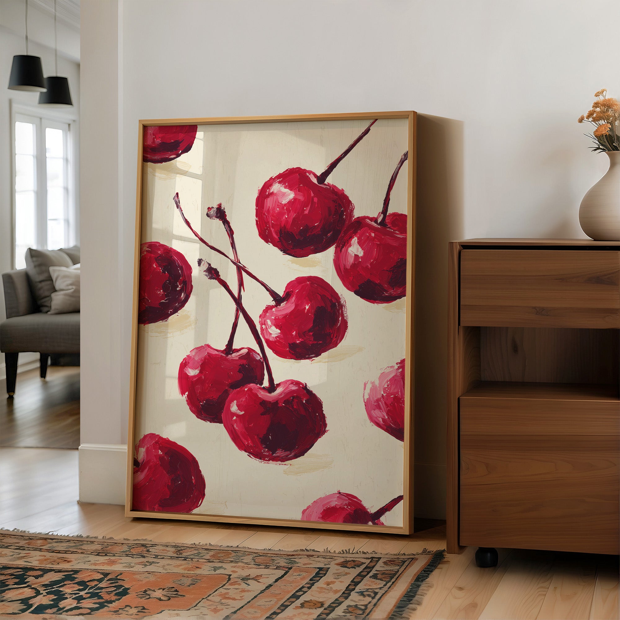Crimson Harvest: Cherries in Bold Brushstrokes