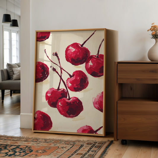Crimson Harvest: Cherries in Bold Brushstrokes