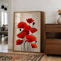 Scarlet Symphony: Poppies in Translucent Bloom