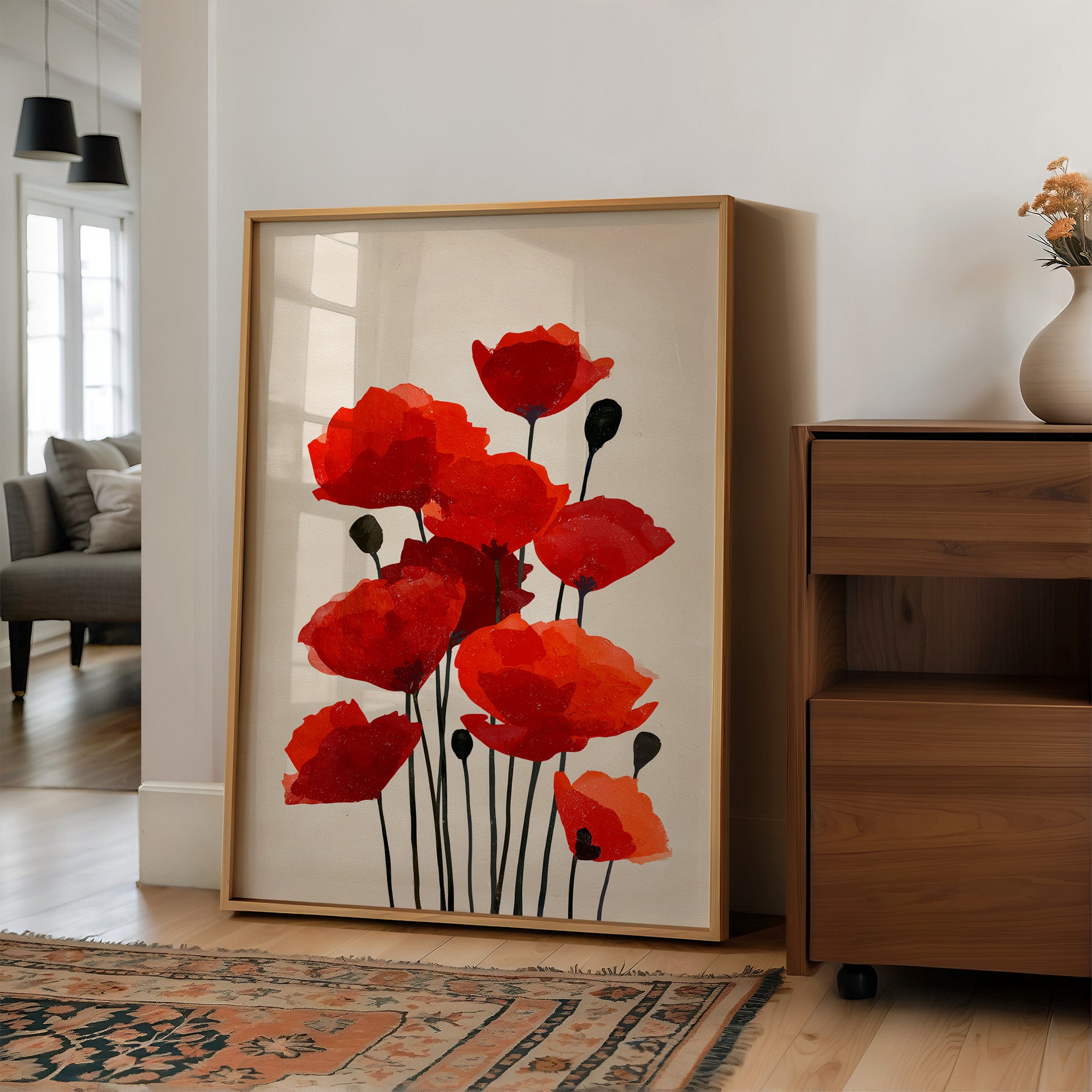 Scarlet Symphony: Poppies in Translucent Bloom
