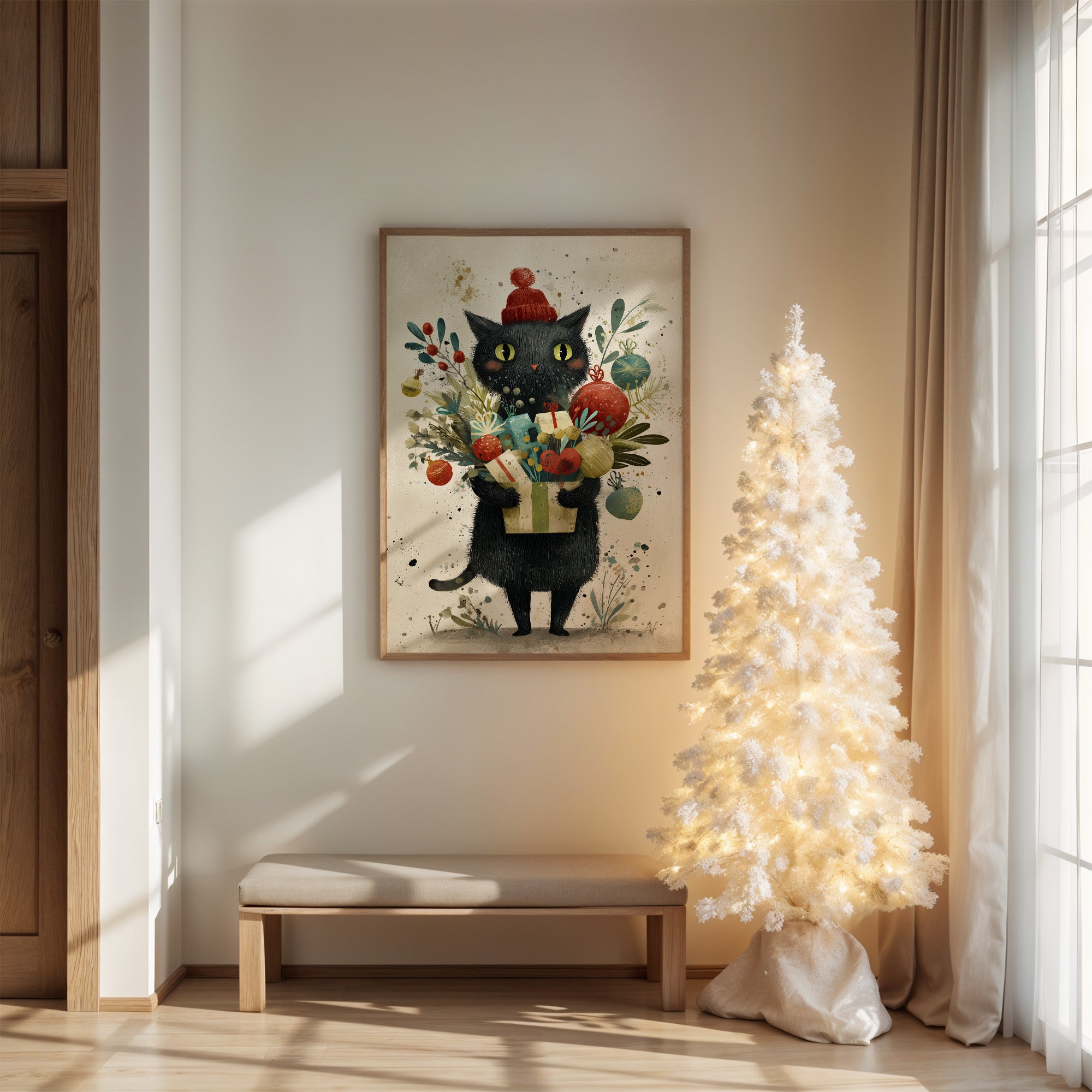 Midnight's Gift Bearer: A Festive Feline Tale