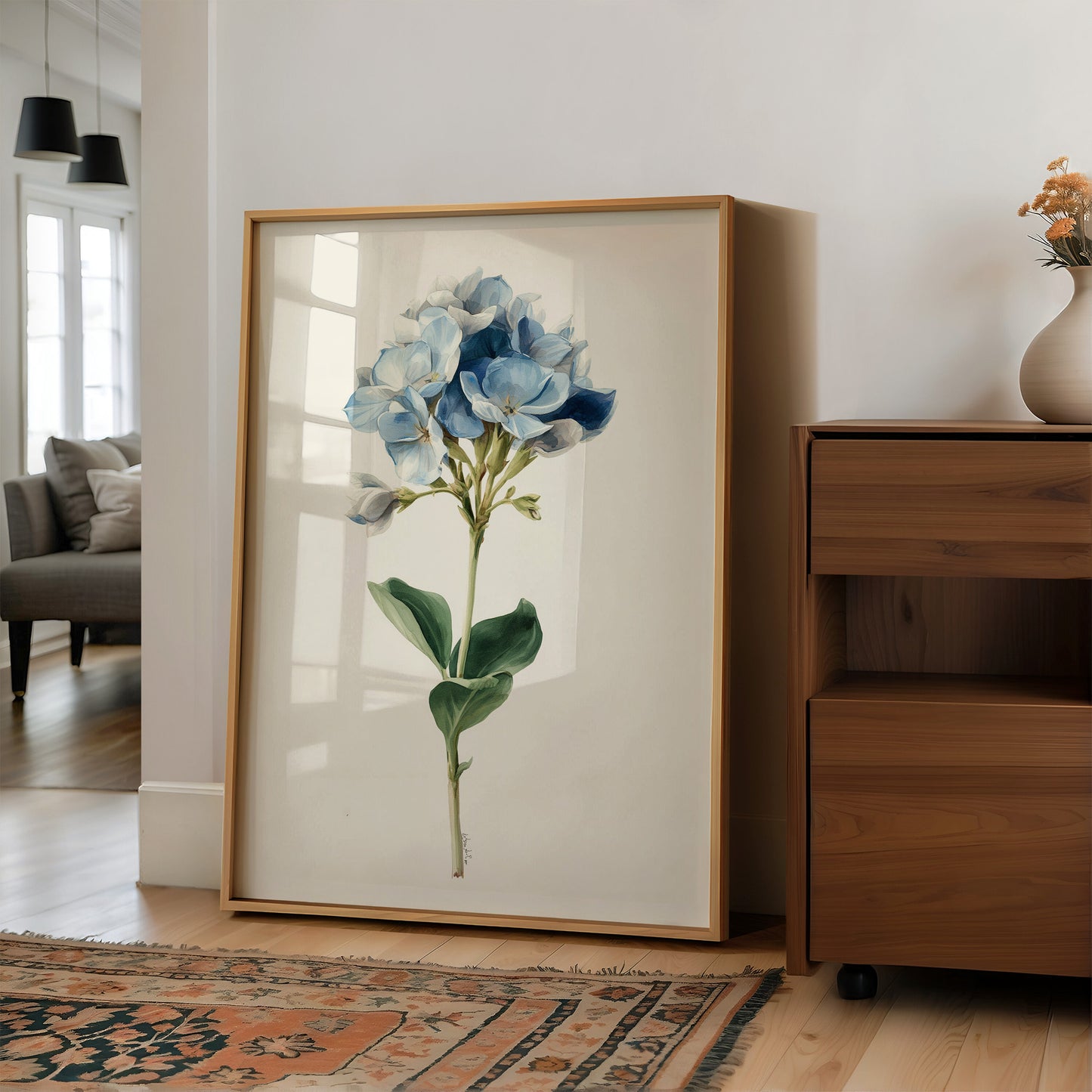 Azure Whispers in Botanical Elegance