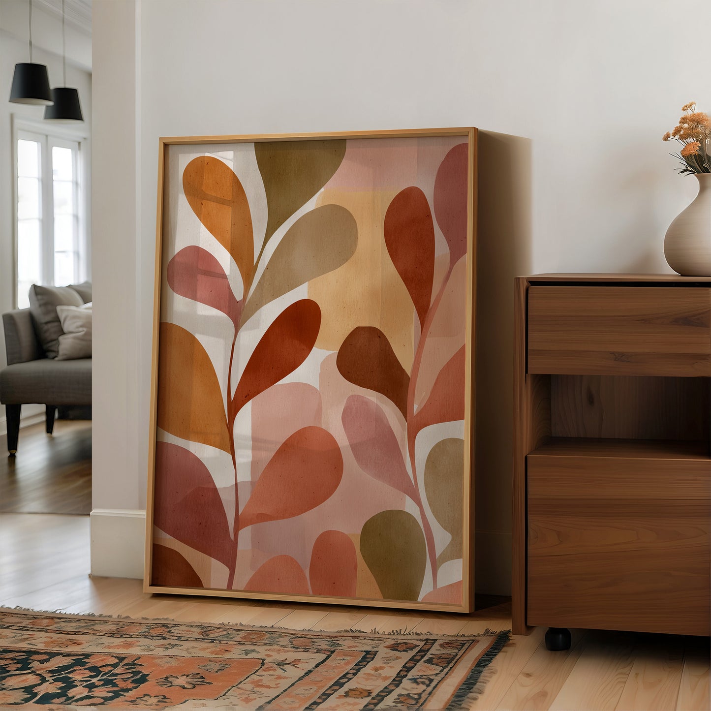 Terracotta Leaves Reach Toward Warmth