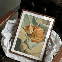 Orange Tabby Curls Into Afternoon