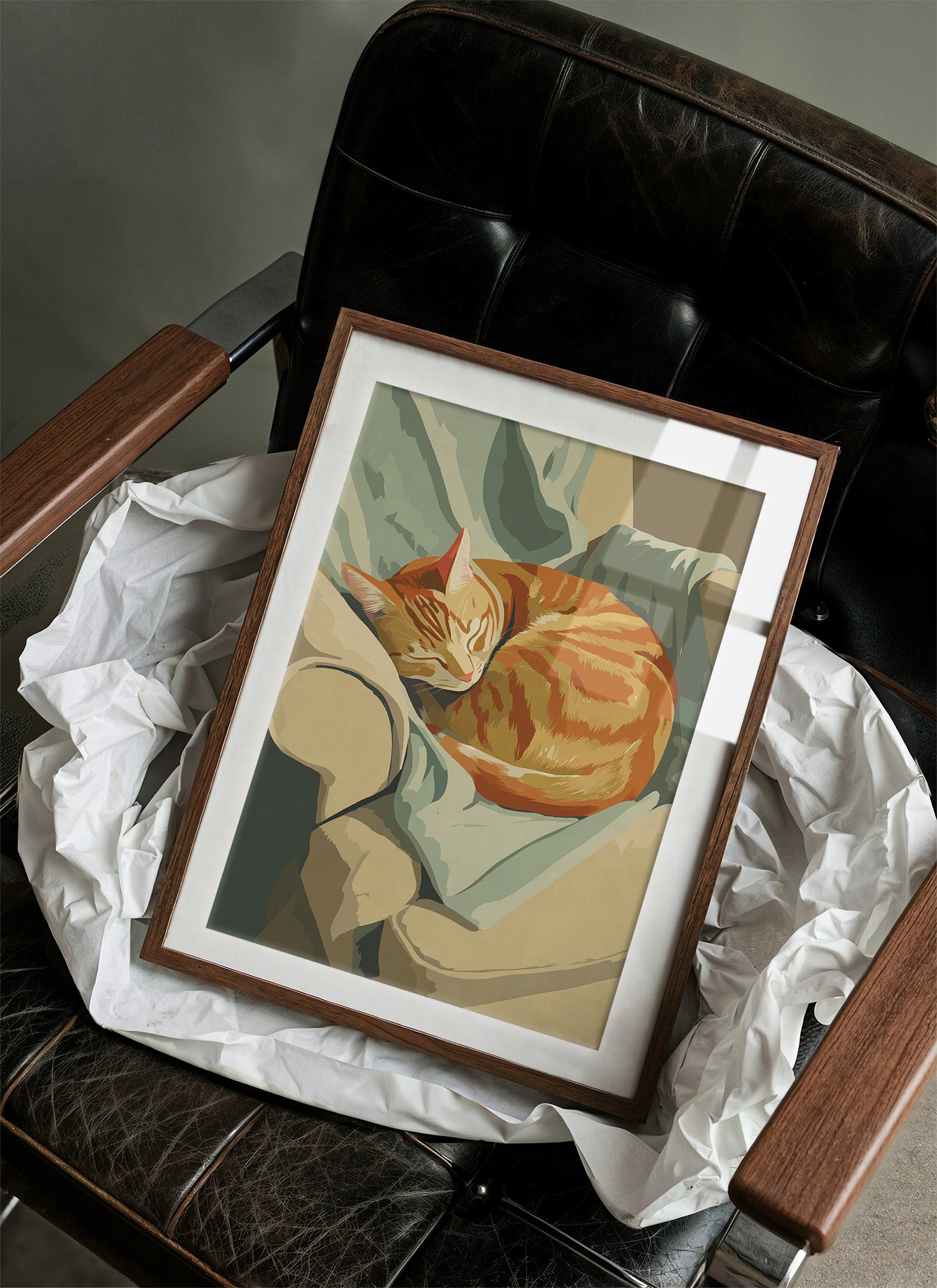 Orange Tabby Curls Into Afternoon