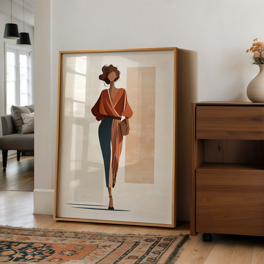 She Walks Through Autumn's Architecture