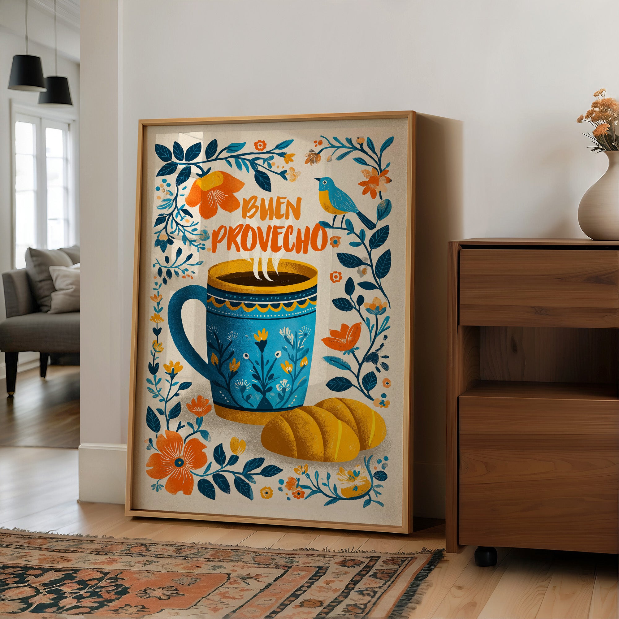 Morning Greetings In Blue And Gold