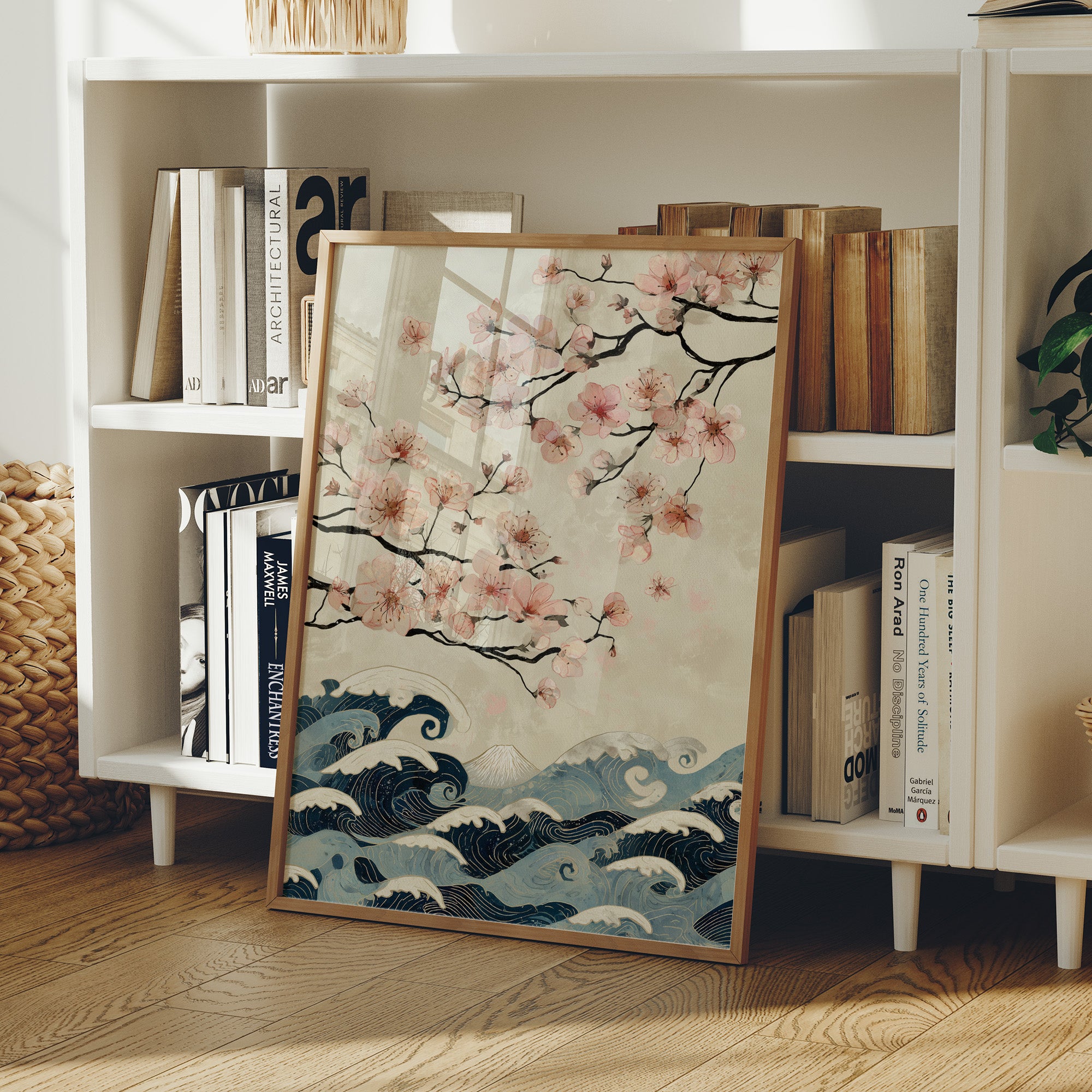 Ocean Waves Meet Cherry Blossoms