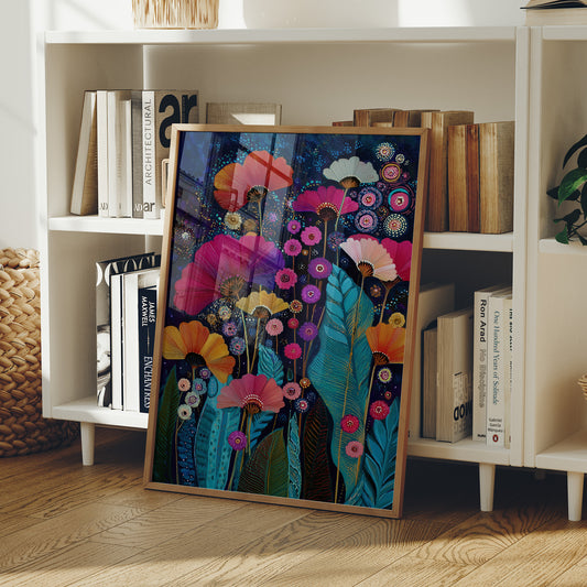 Midnight Garden Blooms Electric Dreams