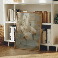 Cranes Dance In Morning Mist