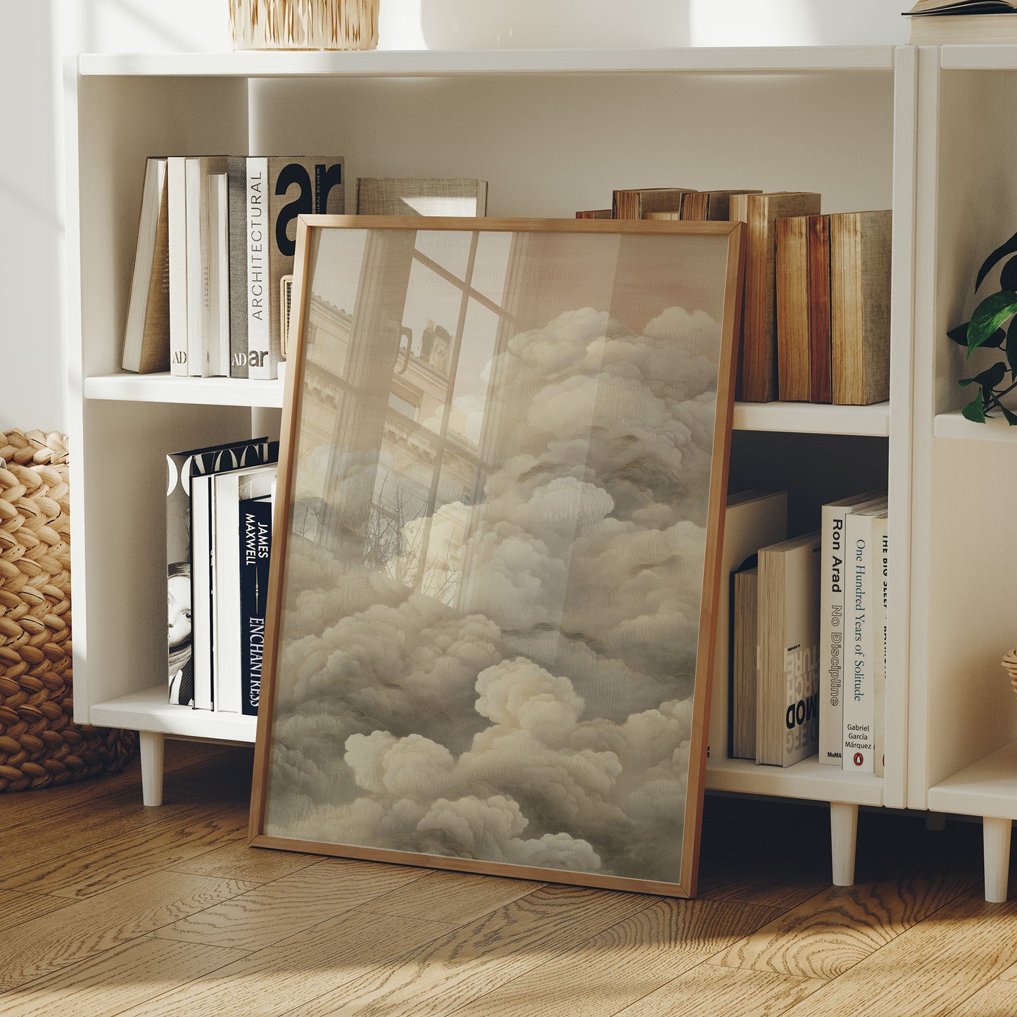 Clouds Rest Against Library Windows