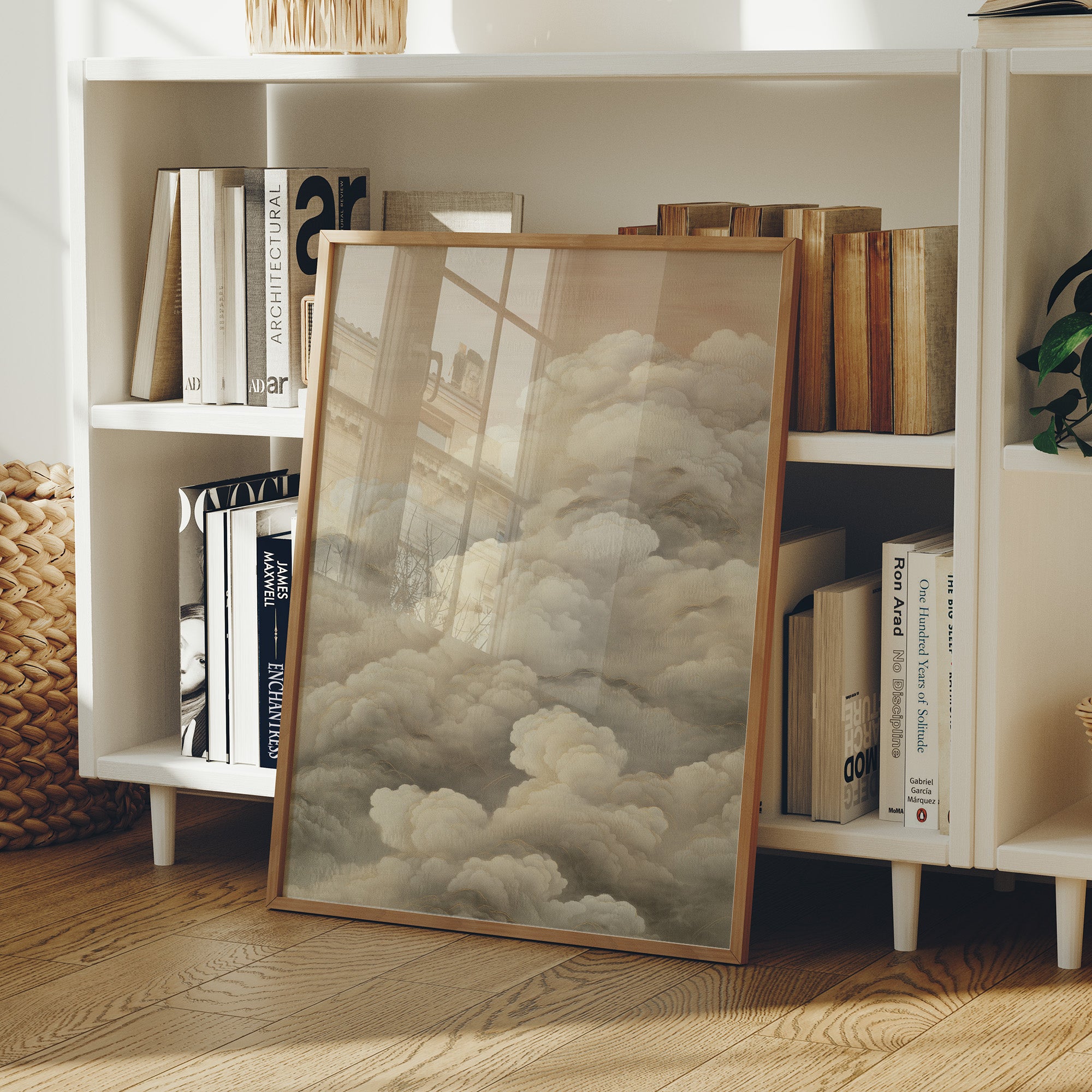 Clouds Rest Against Library Windows