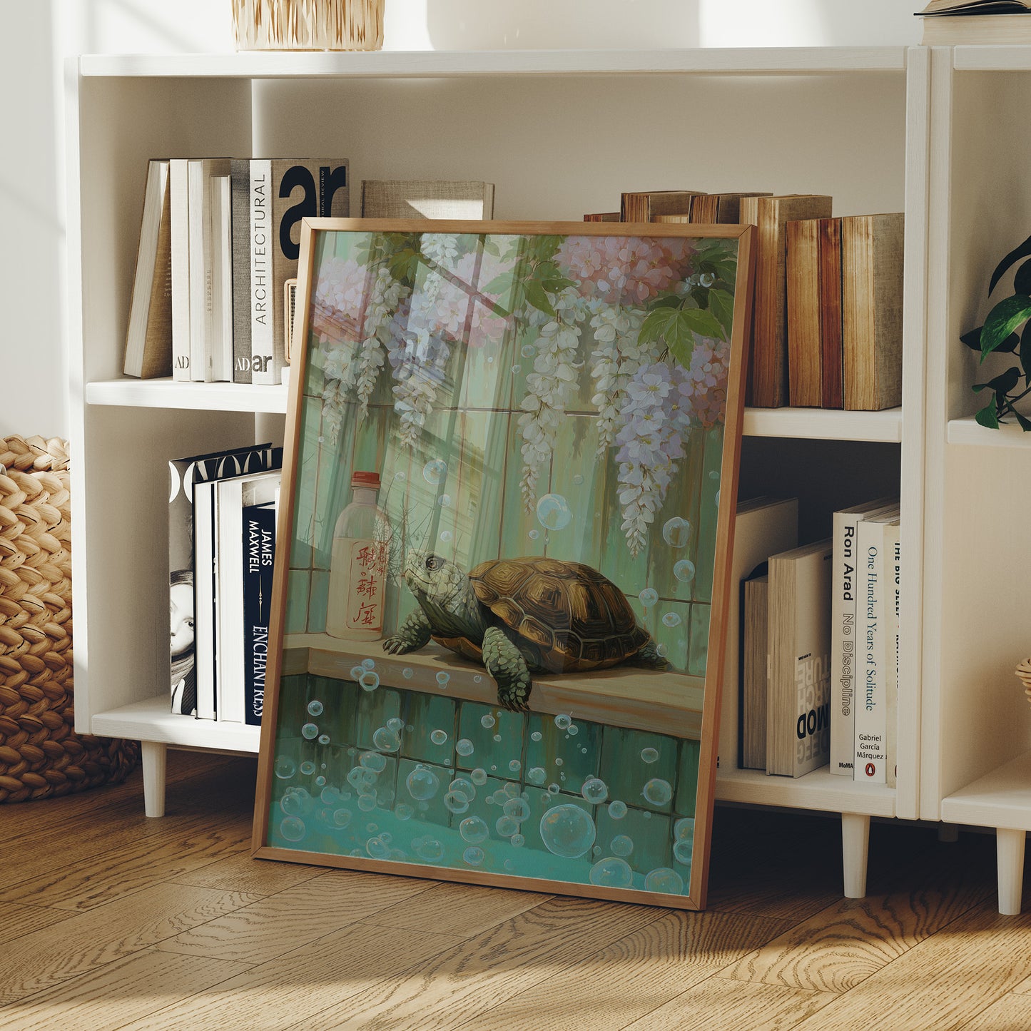 Turtle Dreams Among Wisteria Blooms