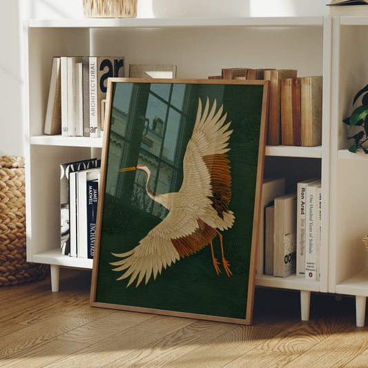 Noble Wings Against Emerald Depths