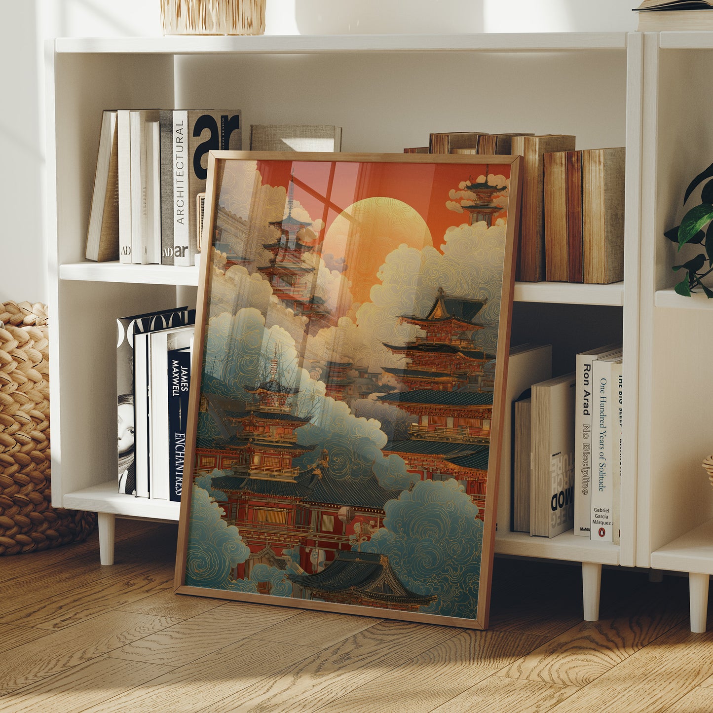 Sacred Temples Float Among Sunset Clouds