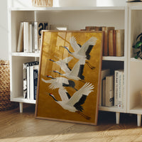 Cranes Dance In Golden Morning