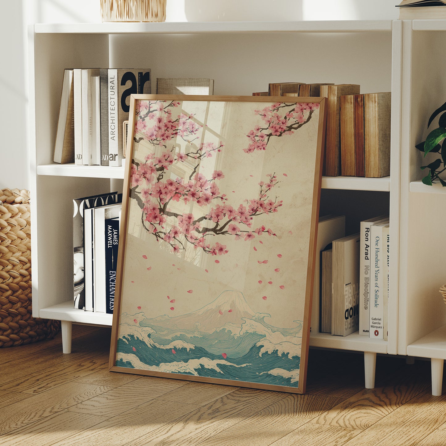 Cherry Blossoms Dance Above Waves