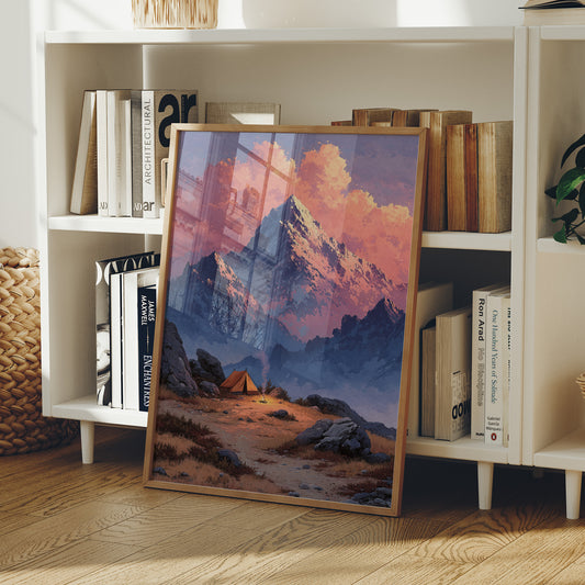 Lone Tent Under Crimson Peaks