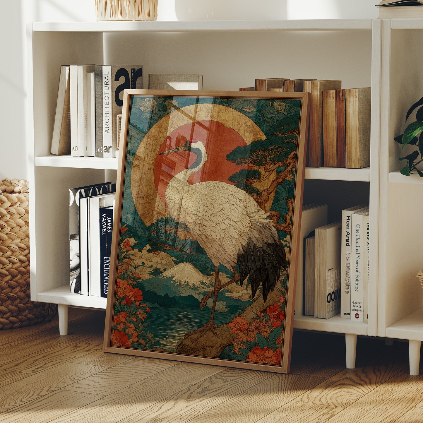 Noble Crane Greets Rising Sun