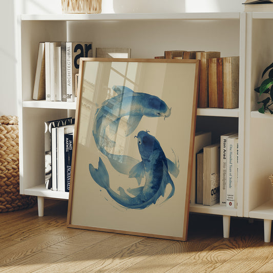 Blue Koi Dance Ancient Waters