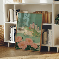 Frog Tales Among Peony Blooms