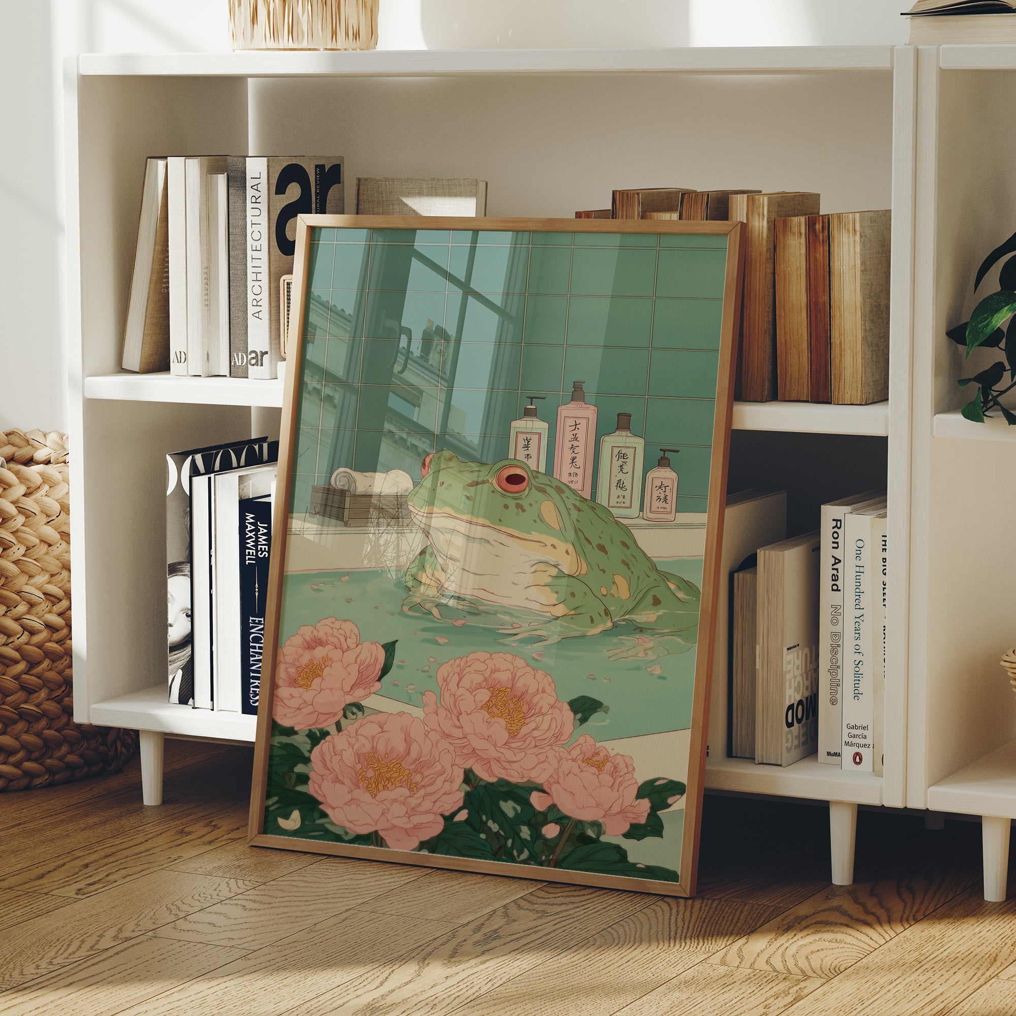 Frog Tales Among Peony Blooms