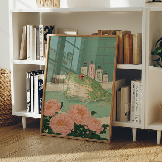 Frog Tales Among Peony Blooms