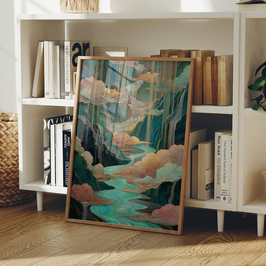 Golden Rain Falls On Turquoise Dreams