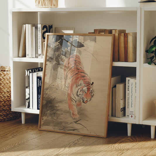 Silent Steps Through Misty Bamboo