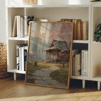 Cherry Blossoms Guard Ancient Temple Path