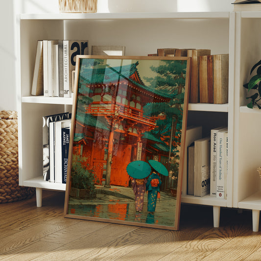 Rainy Steps At The Temple Gate