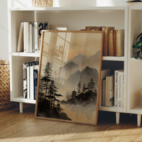 Misty Pagoda Among Mountain Pines