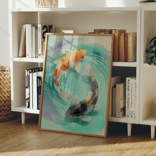 Koi Circle Their Turquoise Dreams