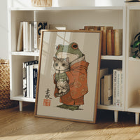 Frog Prince Cuddles Curious Kitten