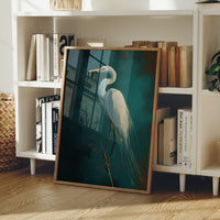 White Feathers Against Emerald Twilight