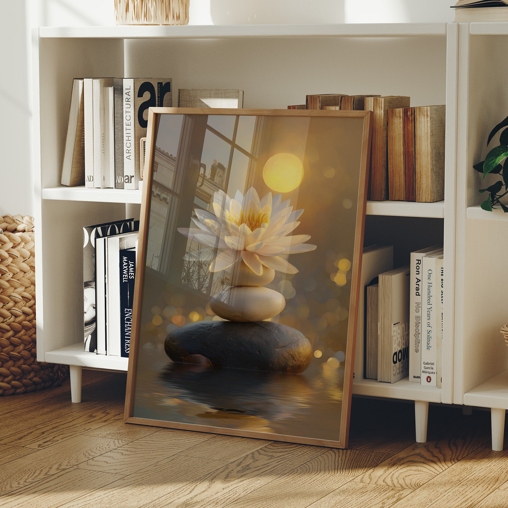 Sacred Lotus Bathes In Golden Light