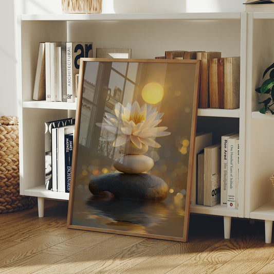 Sacred Lotus Bathes In Golden Light