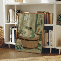 Frog's Peaceful Soak In Bamboo Bath